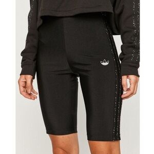 Adidas Originals Black Embellished Mid Rise Standard Length Short Tights